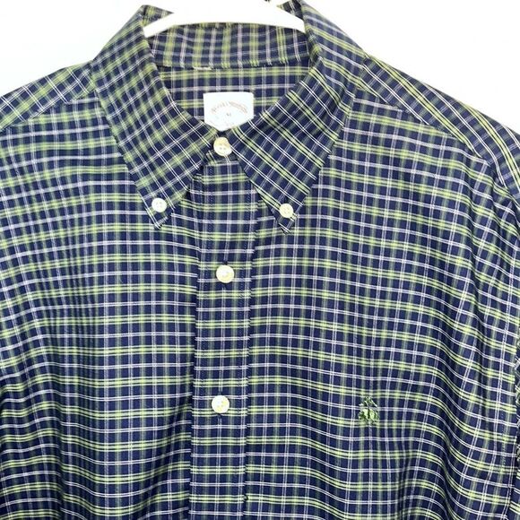 New Brooks Brothers Golden Fleece Blue Green plaid supima original polo shirt-M - Picture 1 of 4